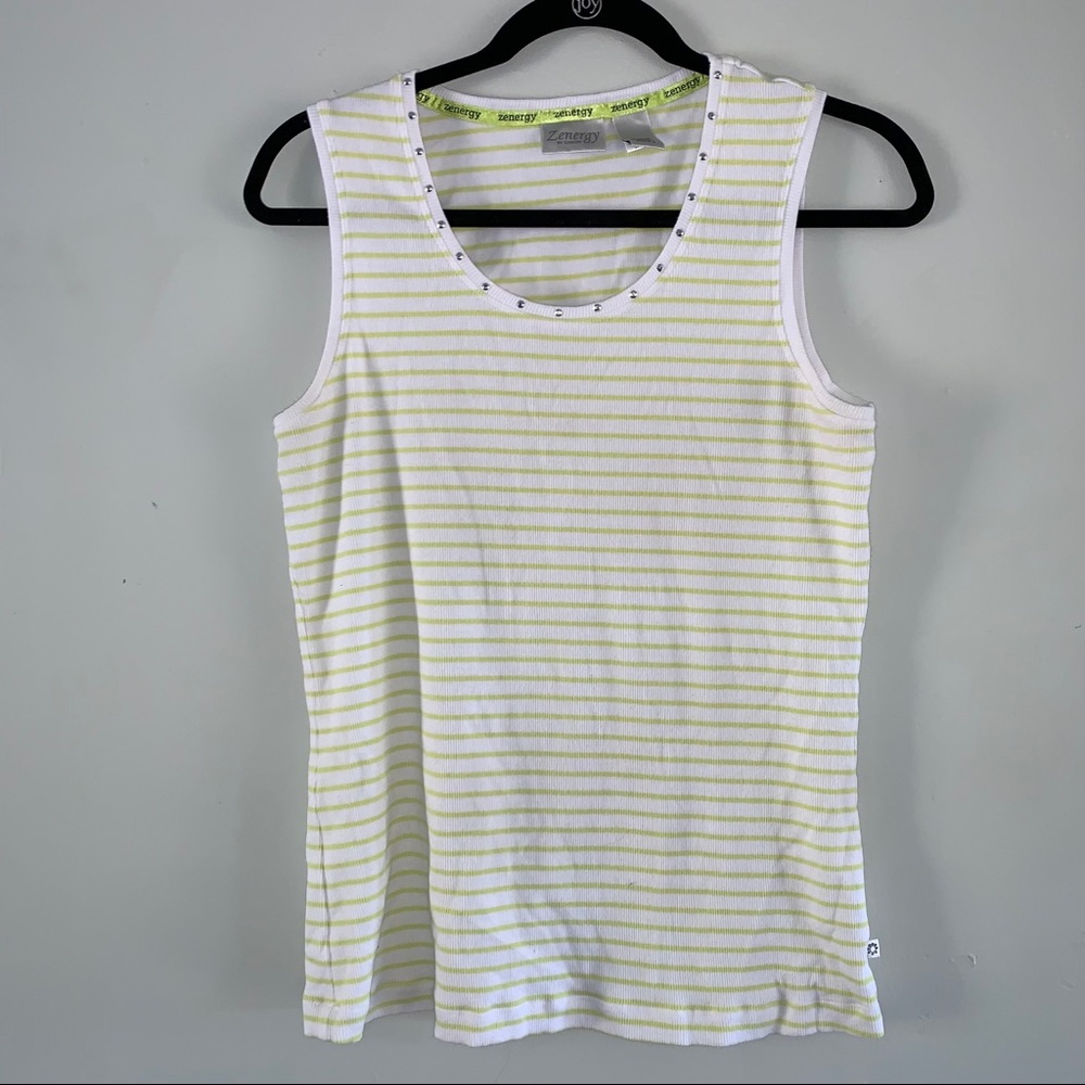 Chico’s Zenergy Stripe Tank.